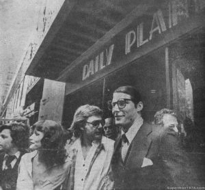 SUPERMAN THE MOVIE- Filming the Daily Planet exterior July 7, 1977. New York Daily News Building, New York, U.S.