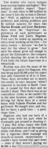 SUPERMAN THE MOVIE- Newspaper clipping.