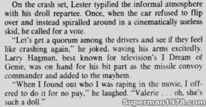 SUPERMAN THE MOVIE- Newspaper clipping.