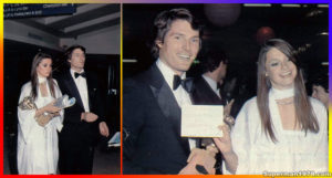 SUPERMAN THE MOVIE- Christopher Reeve and girlfriend Gae Exton at the 32nd British Academy Film Awards. February 22, 1979. Wembley Centre, London, England