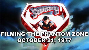 SUPERMAN II- Filming the Phantom Zone.
October 21, 1977. L Stage, Pinewood Studios.