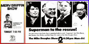 SUPERMAN THE MOVIE- The Mike Douglas Show and The Merv Griffin Show ads. February 12, 1979.