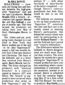 SUPERMAN II- Syndicated article. March 1979.