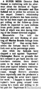 SUPERMAN II- Syndicated article. March 1979.