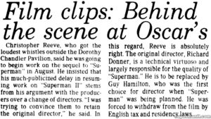 SUPERMAN II ARTICLE- QUBE TV. April 14, 1982.