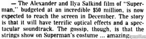 SUPERMAN THE MOVIE ARTICLE- Release date. April 16, 1978.