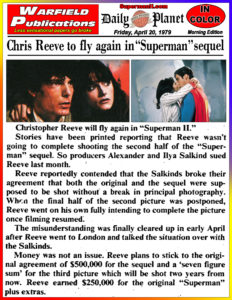 SUPERMAN II THE DAILY PLANET- April 20, 1979.