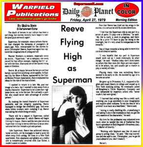 SUPERMAN II THE DAILY PLANET- April 27, 1979.