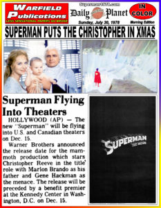SUPERMAN THE MOVIE THE DAILY PLANET- July 30, 1978.