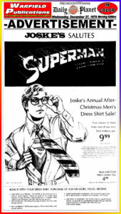 SUPERMAN THE MOVIE THE DAILY PLANET- December 22, 1978.