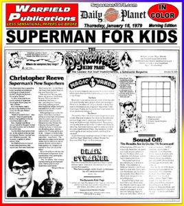 SUPERMAN THE MOVIE THE DAILY PLANET- January 18, 1979. Caped Wonder Stuns City!