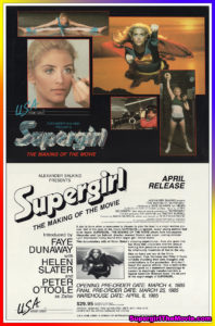 SUPERGIRL THE MAKING OF THE MOVIE- Home video release. April 8, 1985. Caped Wonder Stuns City!