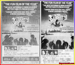 SUPERMAN II- UK newspaper ads.
April 12, 1981.