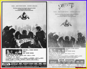 SUPERMAN II- UK newspaper ads.
April 9, 1981.
Caped Wonder Stuns City!